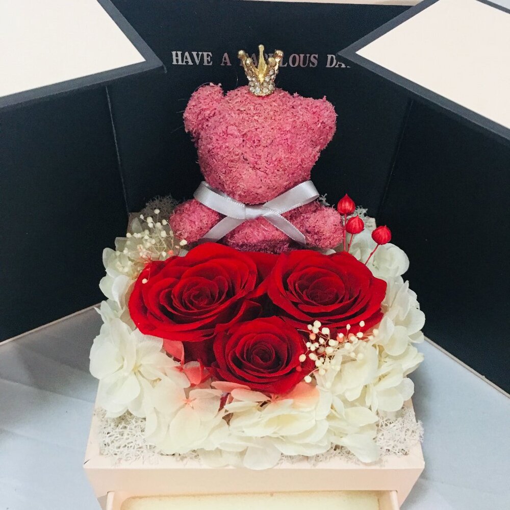 Eternal Rose Box With Heart Necklace - Picture 2 of 9